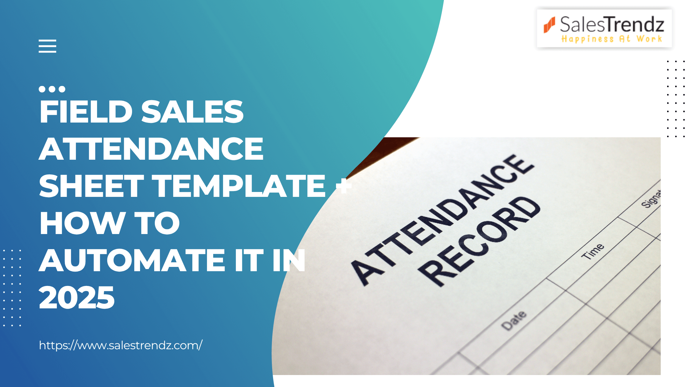 Field Sales Attendance Sheet Template